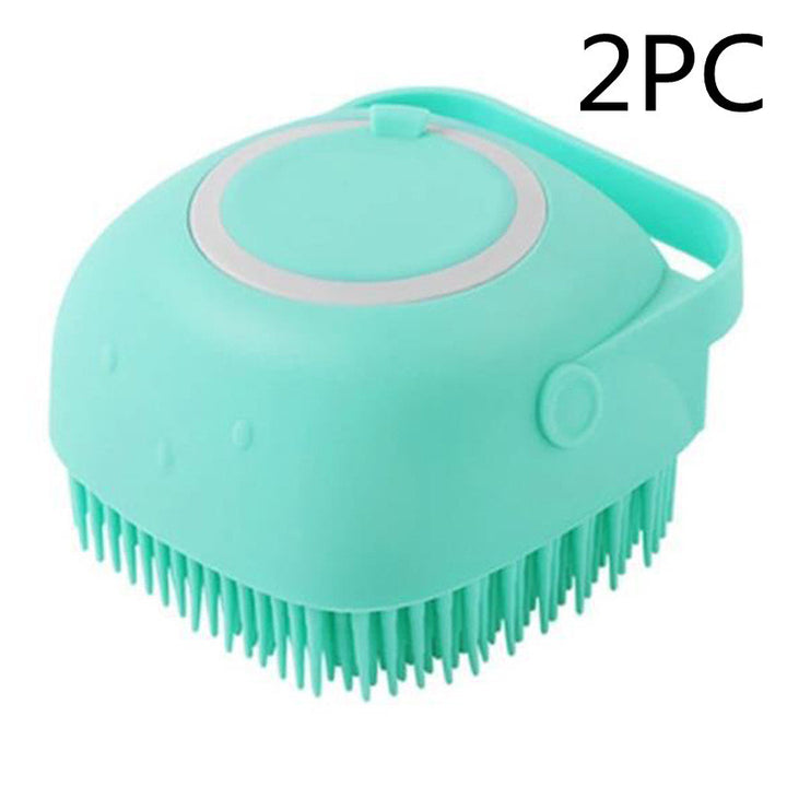 Silicone Dog Bath Brush | Shampoo Dispensing Comb