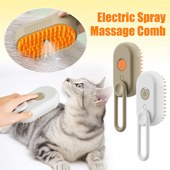 3-in-1 Cat Steam Brush | Electric Pet Grooming Comb