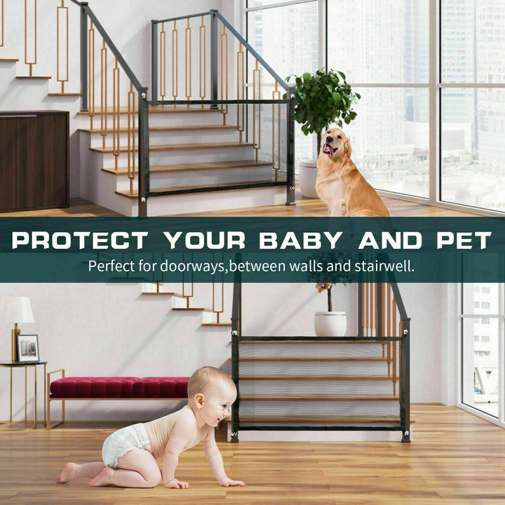 Pet Safety Gate | Mesh Fence for Stairs & Doors