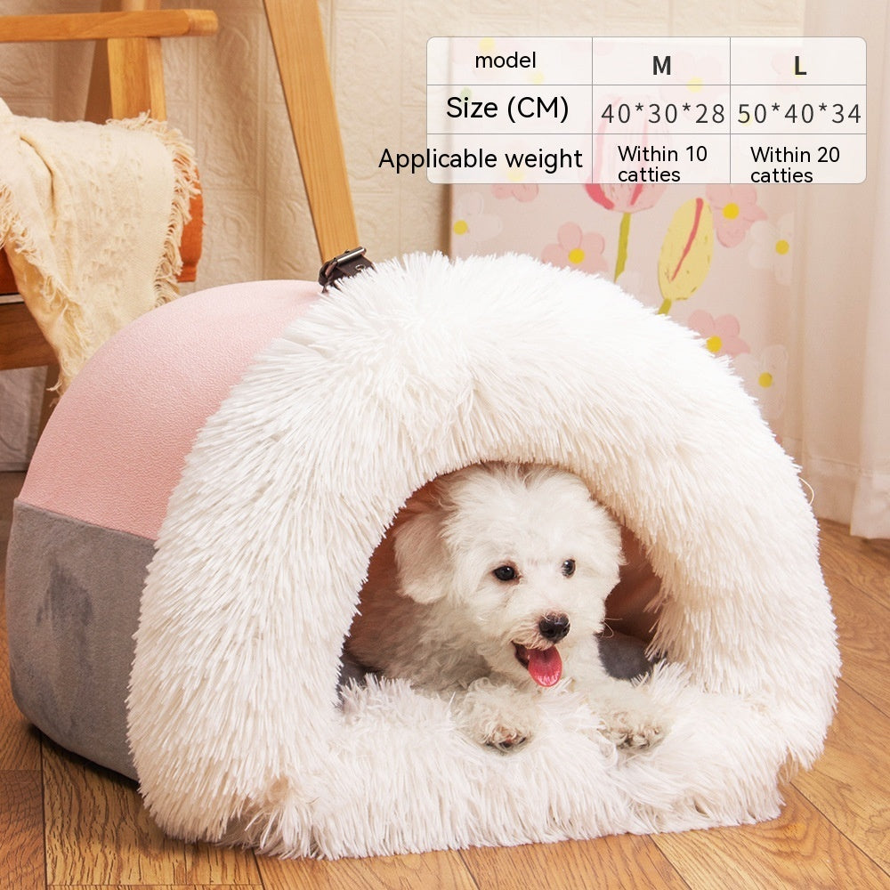 Portable Pet Nest | Warm & Moisture-Proof Dog Bed