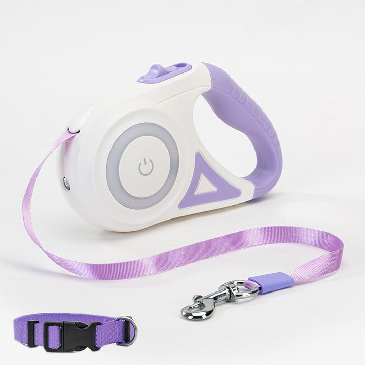 Retractable Dog Leash & Collar | Spotlight Traction Rope