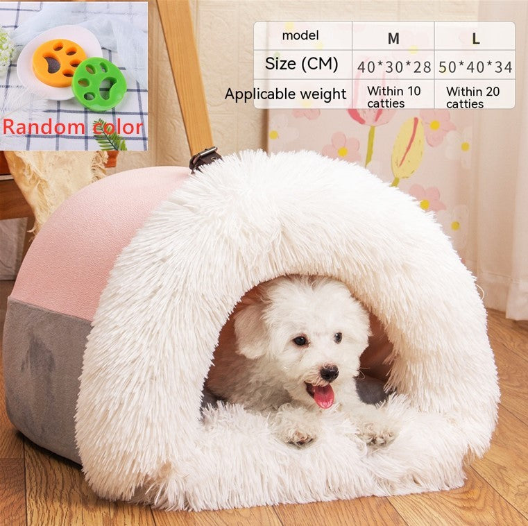 Portable Pet Nest | Warm & Moisture-Proof Dog Bed